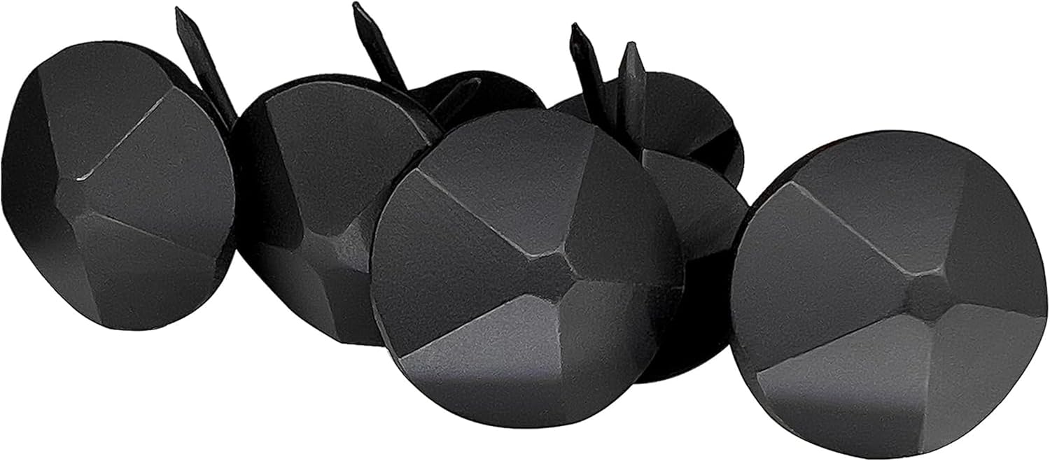 50 Pack - 1.25 Inch Iron Clavos - Decorative Nails - Black - Upholstery Tacks - Clavos - Pyramid - Antique Rustic Accent for Wood, Decorative Door Studs, Farm Barn Door, Furniture Nails