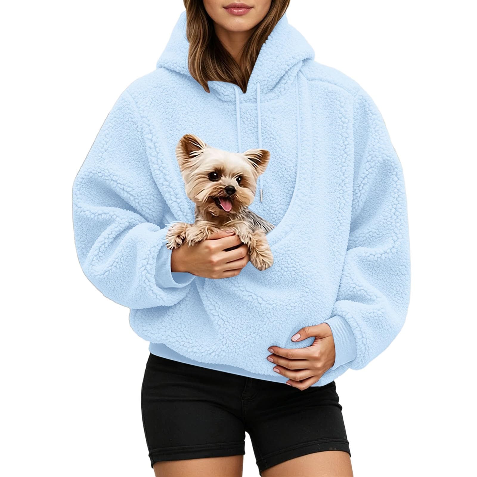 Pet Pouch Hoodie Oversized Pullover for Cats and Small Dogs