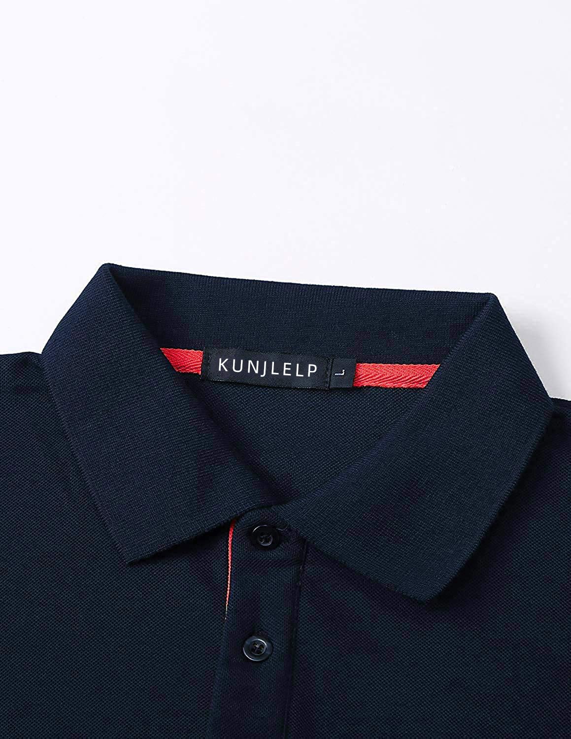 KUNJLELP 100% Cotone Polo da Uomo Manica Lunga Ricamo di Giraffa Maglietta Uniformi Polo da Lavoro per l'autunno e l'inverno