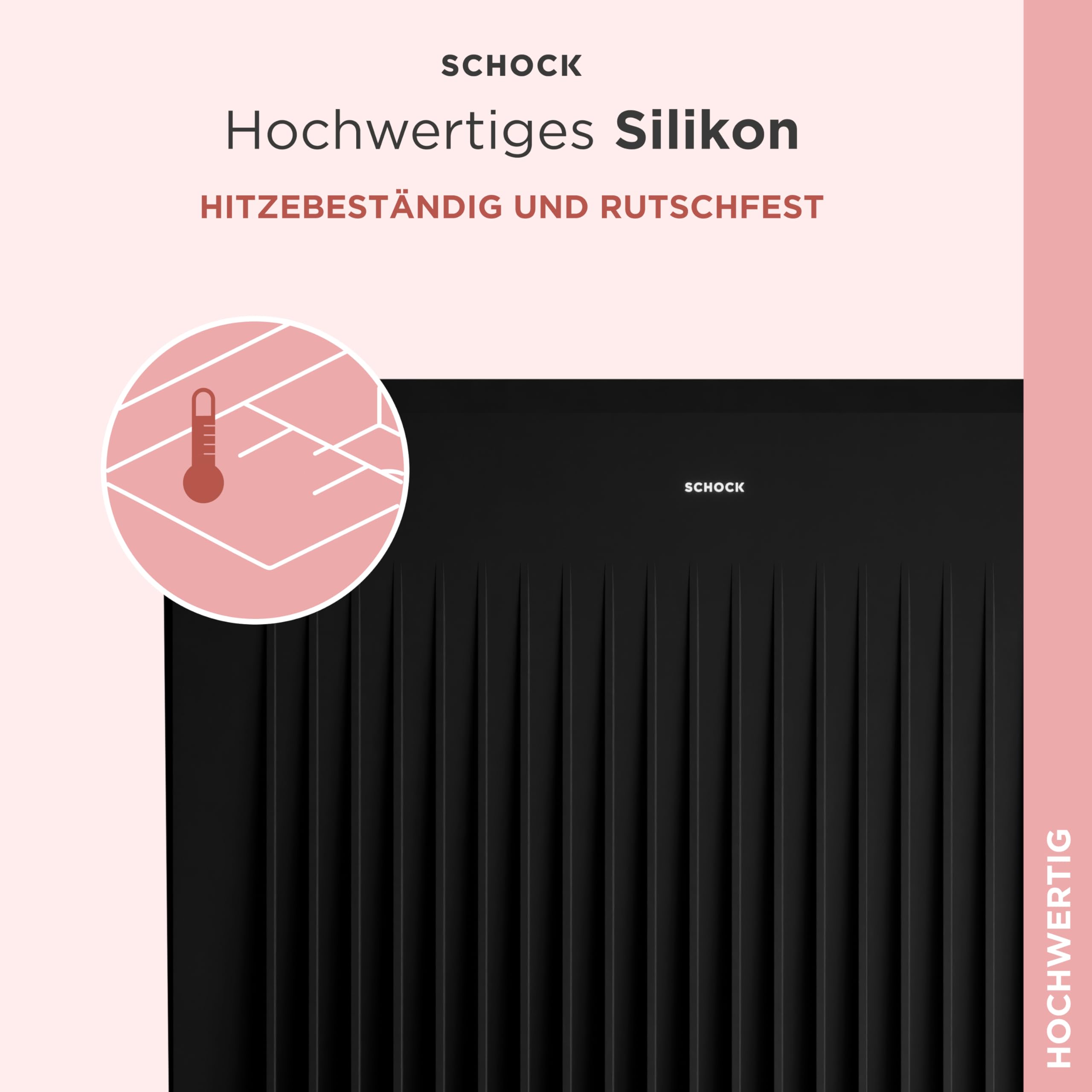 SCHOCK® Abtropfmatte Silikon anthrazit 40x30cm I Hitzebeständige und flexible Abtropfmatte für Spülen ohne Abtropffläche I Spülmaschinenfest rutschfest I Geschirr Abtropfmatte spülmaschinengeeignet