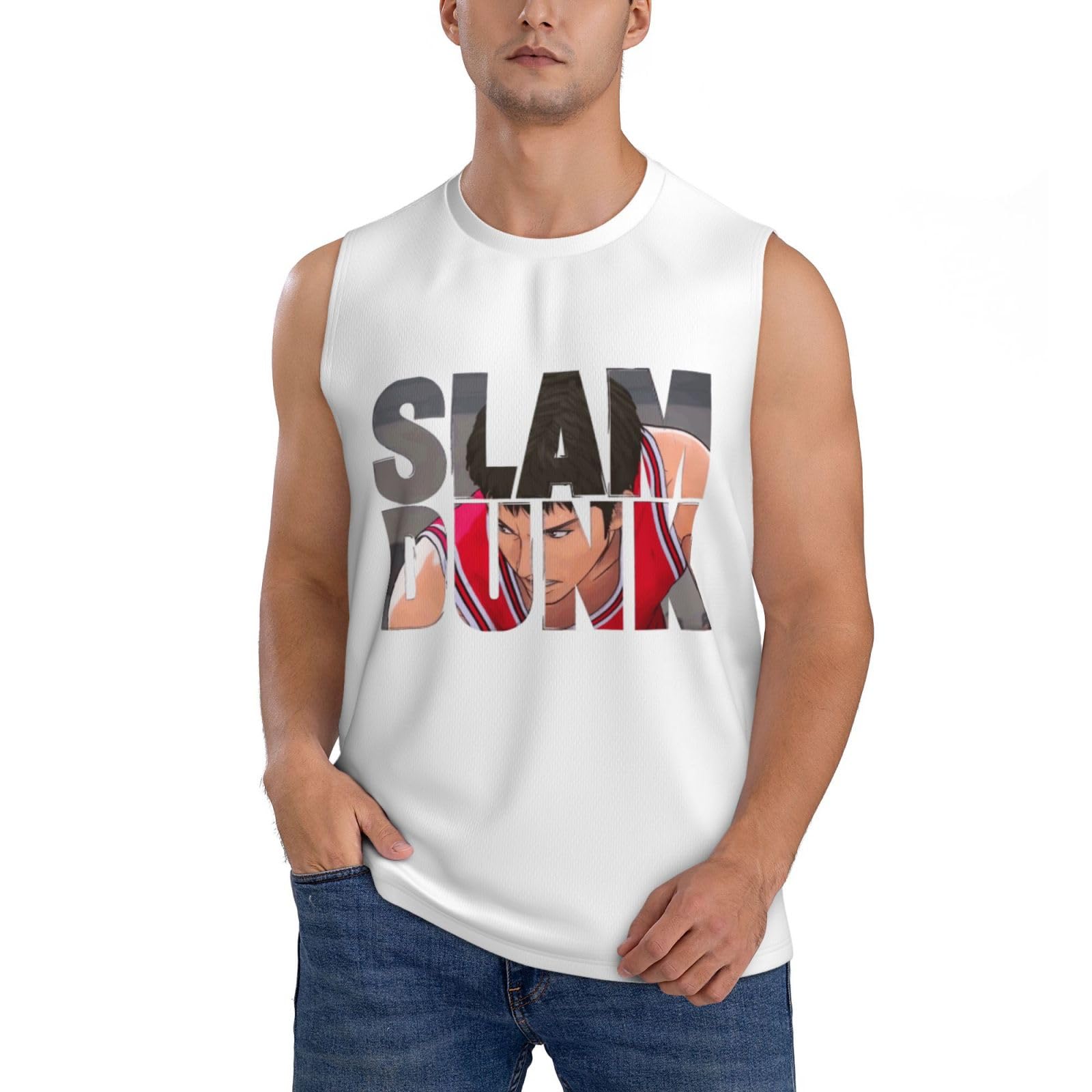 Amazon.co.jp: タンクトップ メンズ スラムダンク Tシャツ 肩だし 無袖 