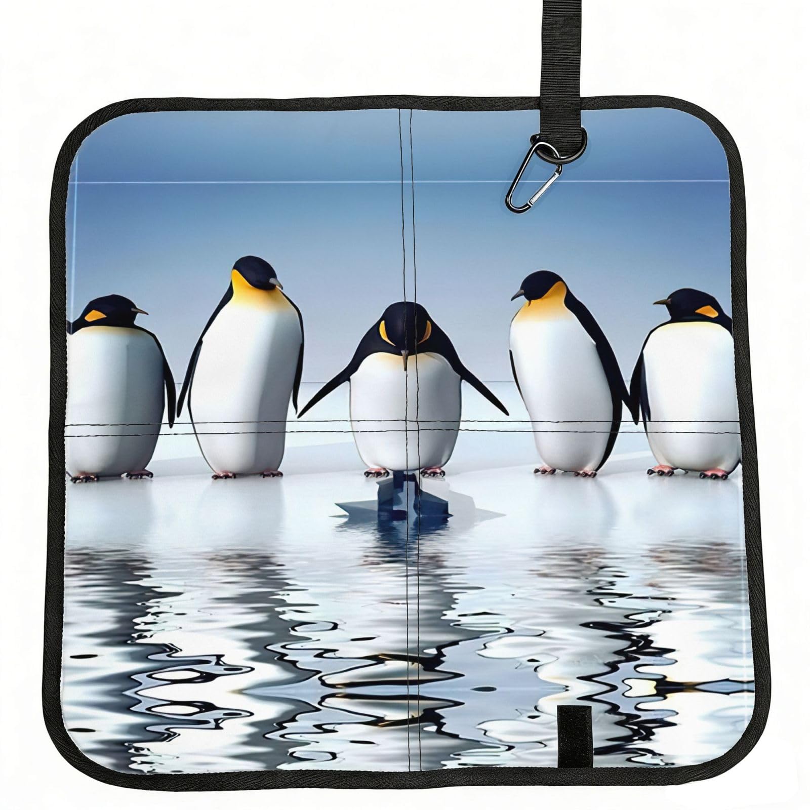 KAPPTYY Penguin Printed Bleacher Seat Cushion PE Foam Filling, Foldable Sitting Pad for Concert Stadium Events