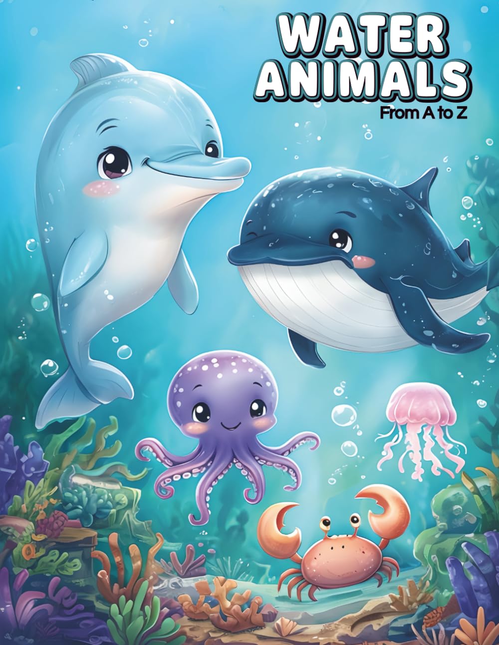 Water Animals from A to Z: A Cute Alphabet Coloring Book for Kids Ages 3–8 (CD Creations A–Z Coloring Series)