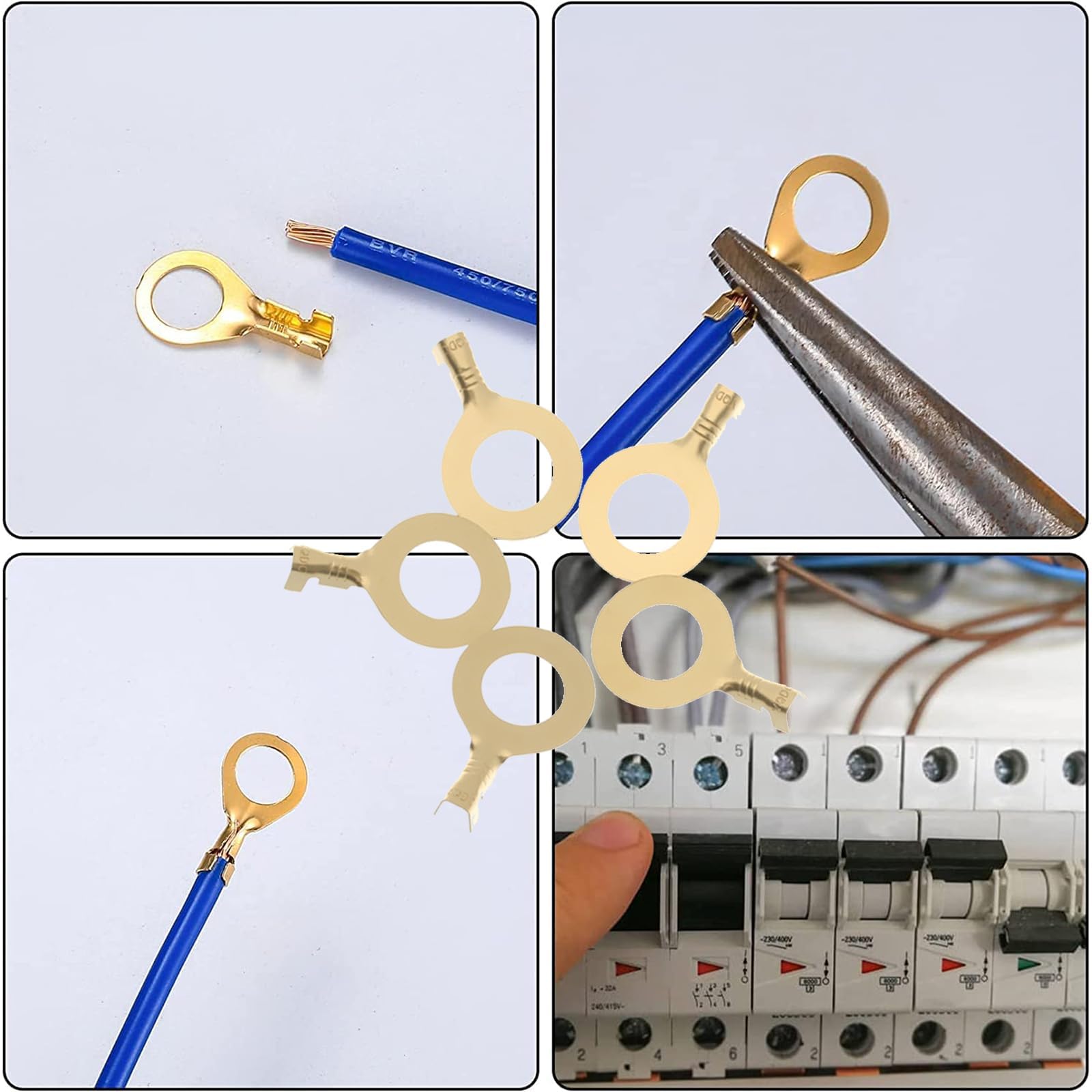 150 Teile Set Sortiment Kabelschuhe Ring Ringösen Ringzungen M3-M10