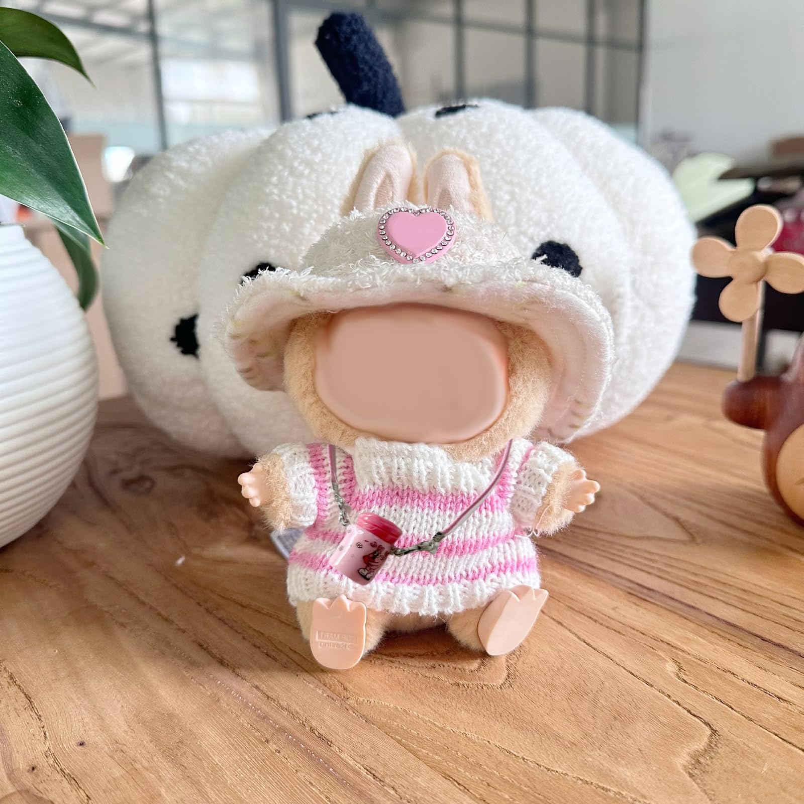 Cute Clothing Outfit for Labubu Dolls Jumper Felpa con cappuccio Mini Plush Dolls Accessories DIY Gifts for Adults Children