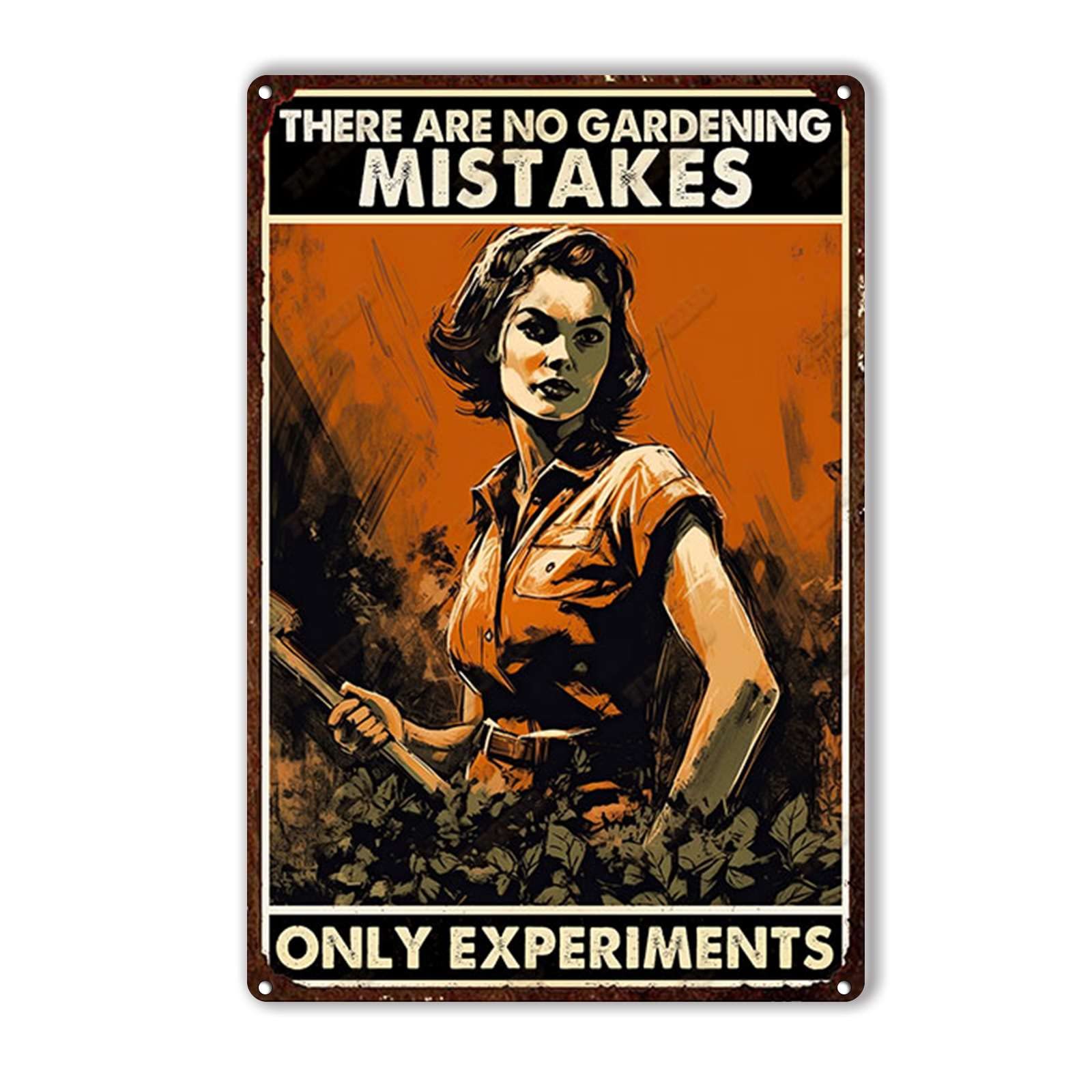 Anceky There Are No Gardening Mistakes Tin Sign Vintage Metal Sign Wall Decor for Cafe Bar Kitchen Yard Gate 12×16 Inch