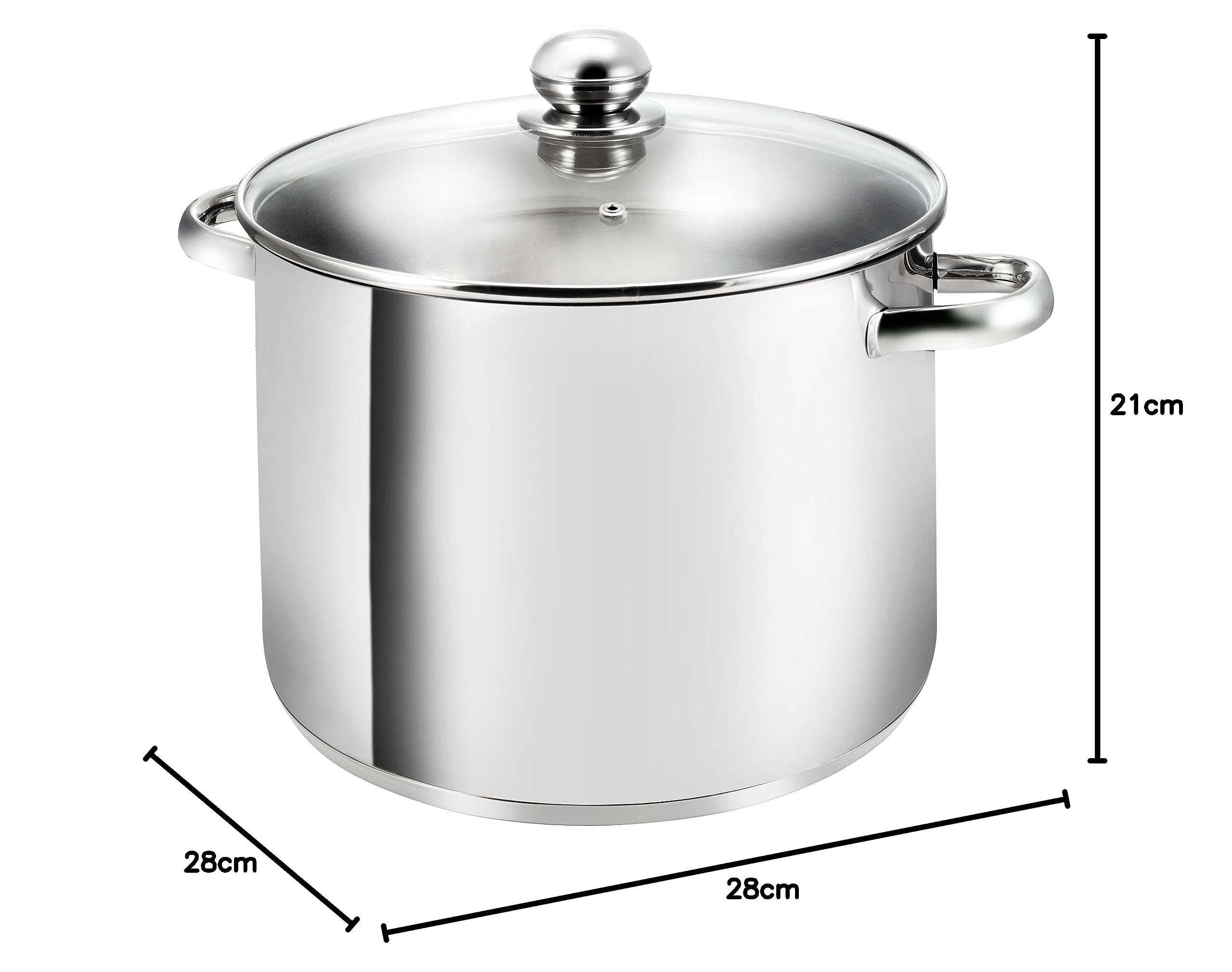 Kopf 122463 Olla de gran capacidad Gigant, Ø 28 cm, altura 21 cm, 12,5 litros, acero inoxidable