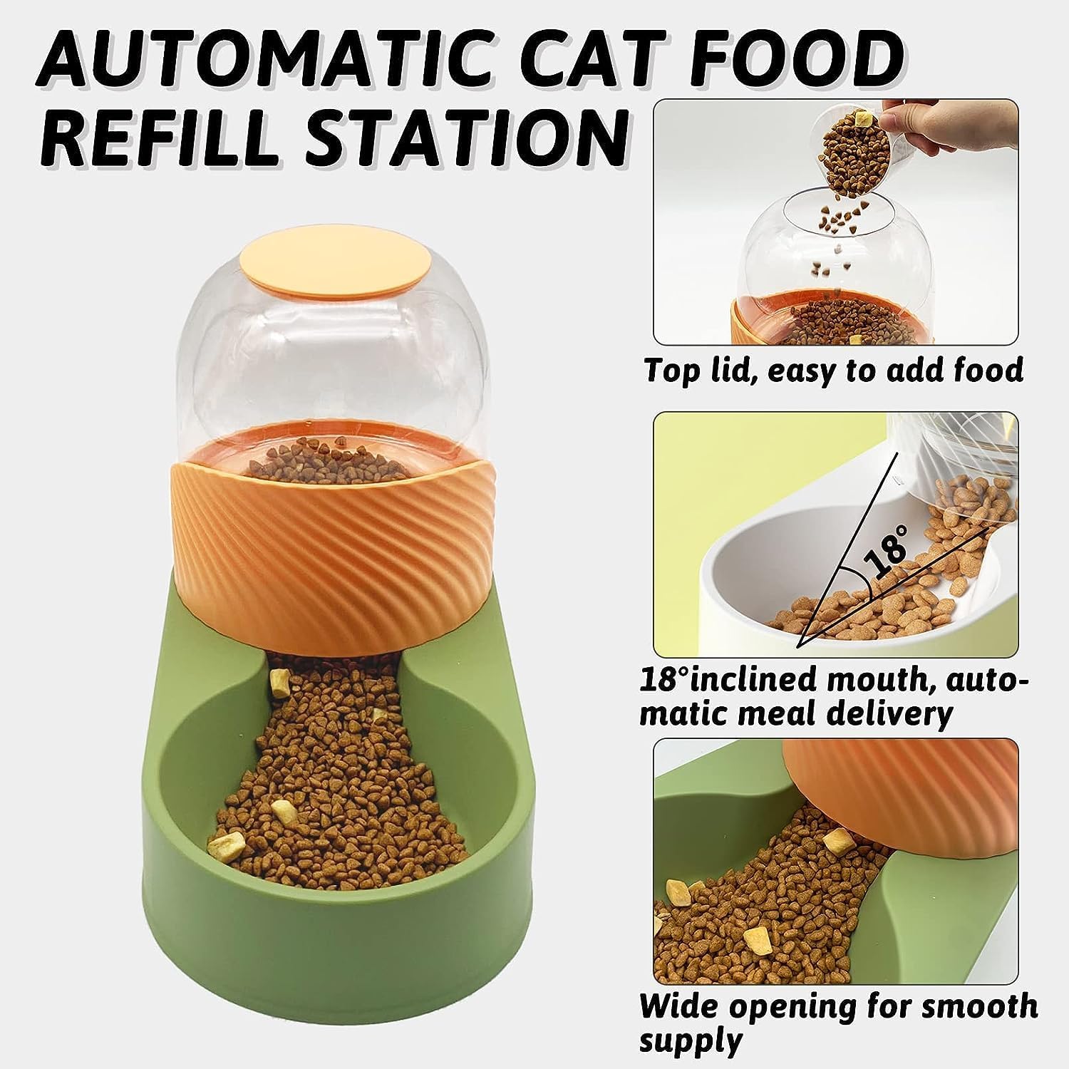 kathson Comedero automático para gatos, comedero automático para perros por gravedad, comedero automático para mascotas, juego de 2 L para mascotas pequeñas, cachorros, gatitos (blanco)