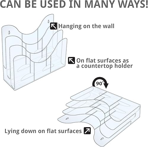 Miniatura 6 de Azar Displays 250099 Soporte organizador de pared de escritorio de tres niveles para archivos y folletos con divisores soporte de exhibición de