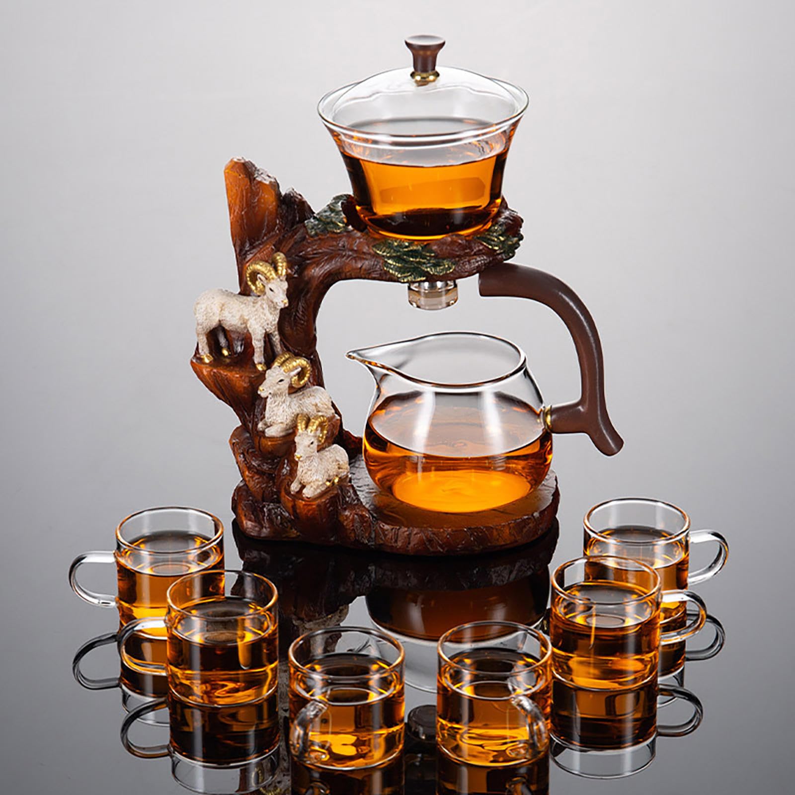Półautomatyczny zestaw do herbaty - magnetyczny czajnik do herbaty Magic Glass, leniwy domowy zaparzacz do herbaty