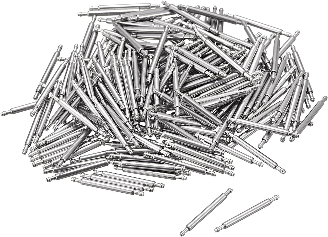 uxcell 12mm Watch Band Pin 1.3mm Dia Stainless Steel Single Flanged End Spring Bar Pins 200pcs