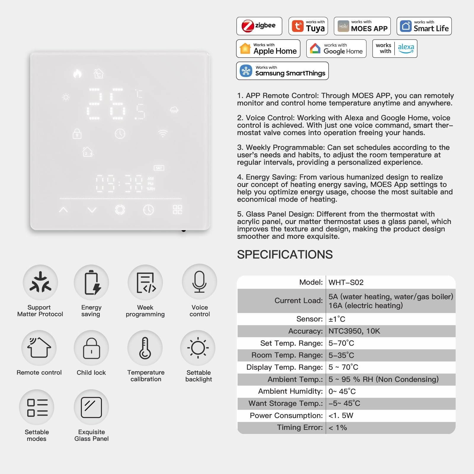 Smart Thermostats For Home MAXKOSKO WiFi Smart Thermostat For
