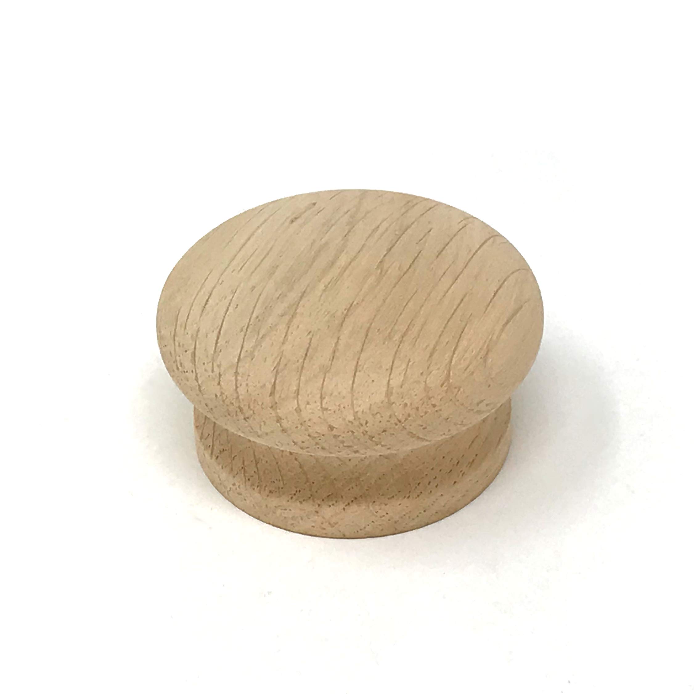 (55Mm Diameter) Sanded Oak Knob Wooden Furniture Pulls 40Mm & 55Mm 5060796700817
