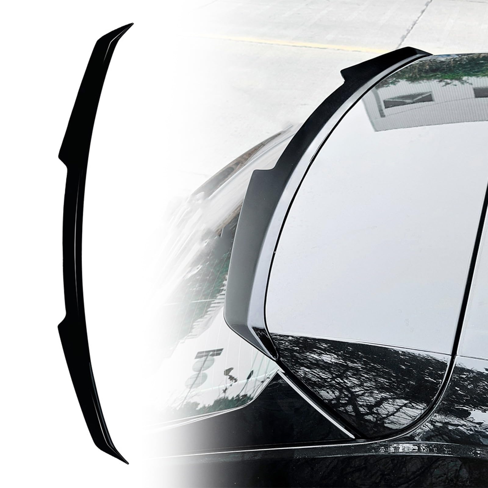 - Glossy Black Rear Trunk Roof Spoiler Rear Window Roof Spoiler Lip Wing Compatible with Audi Q8 SQ8 2019-2025