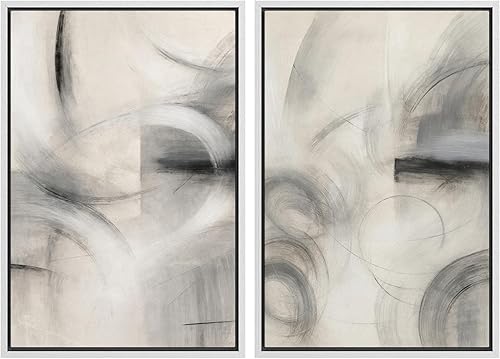 Miniatura 164 de SIGNLEADER Lienzo enmarcado para pared, juego de arte geométrico de mediados de siglo, formas de tocadiscos de música, ilustraciones abstractas,