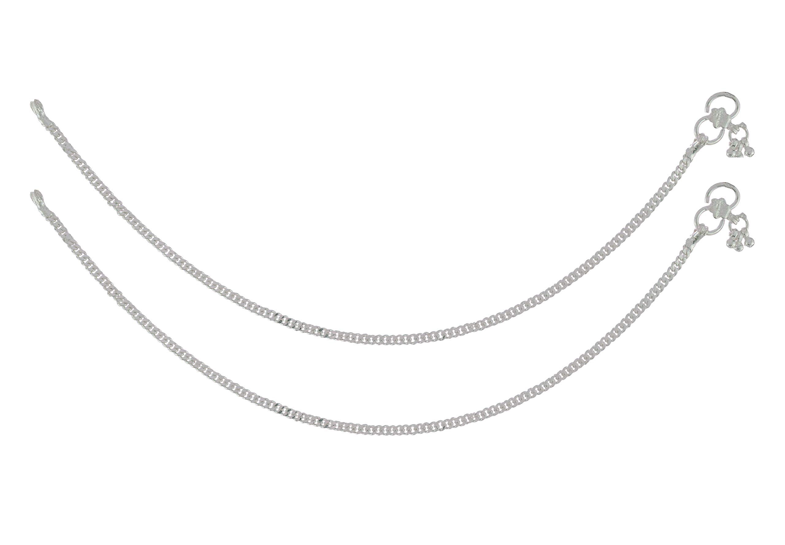 Hem Jewels KRP12 Kutchi Payal Handmade Silver Anklets for Women (10.5 Inches) - Pair of 2 (B088KK7KH3) Amazon Price History, Amazon Price Tracker