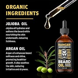 Leven Rose Beard Oil for Men and Beard Softener 100% Pure Natural for Bearded Men, Mustaches, and Moisturized Skin 1 oz by Ranger Grooming Co