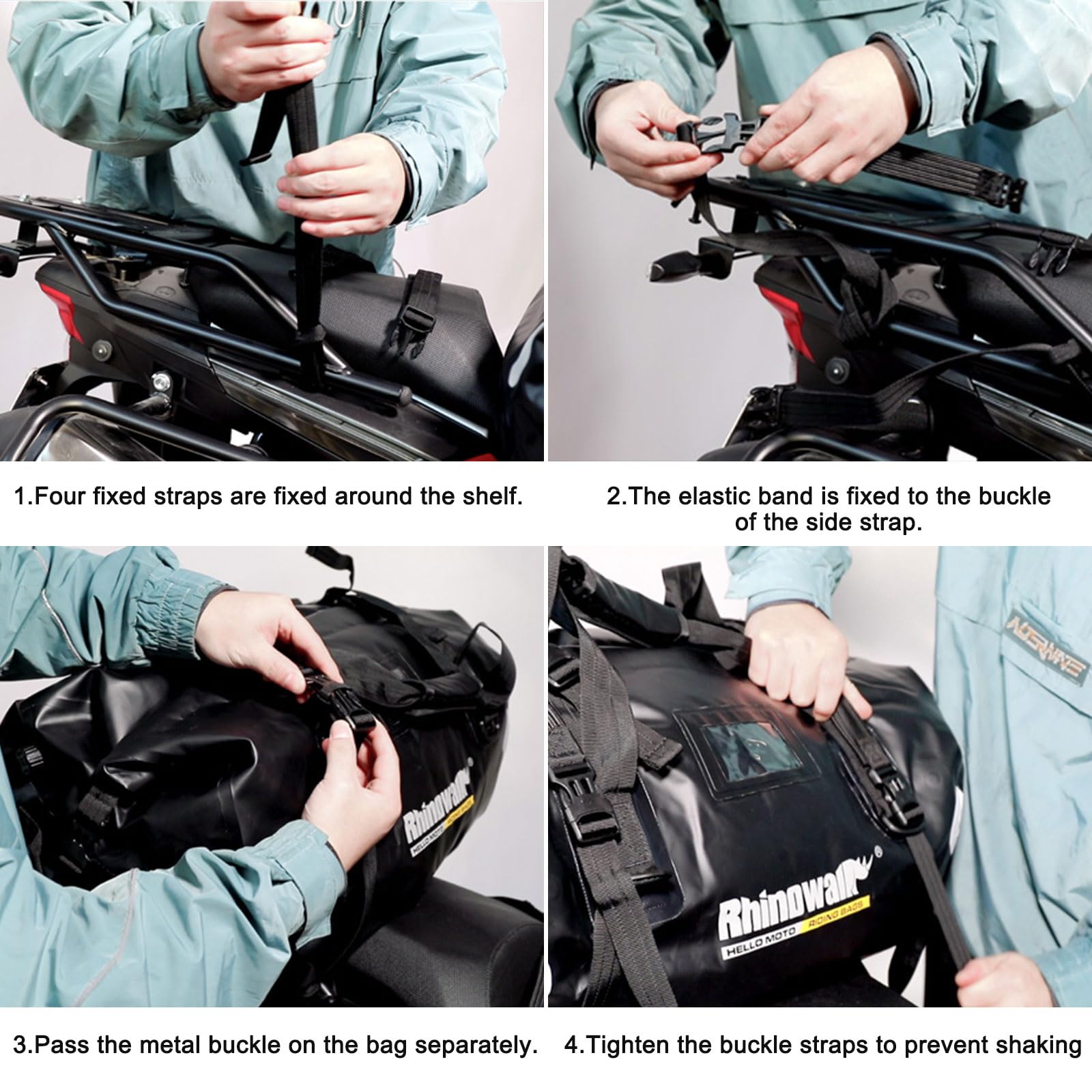 WILDKEN 65L Bolsa Moto Asiento Trasero Impermeable Alforjas Moto con Tracolla Bolsa Trasera Moto Bolsa de Viaje per Moto para los Hombros Adecuada para Ciclismo, Camping, Deportes