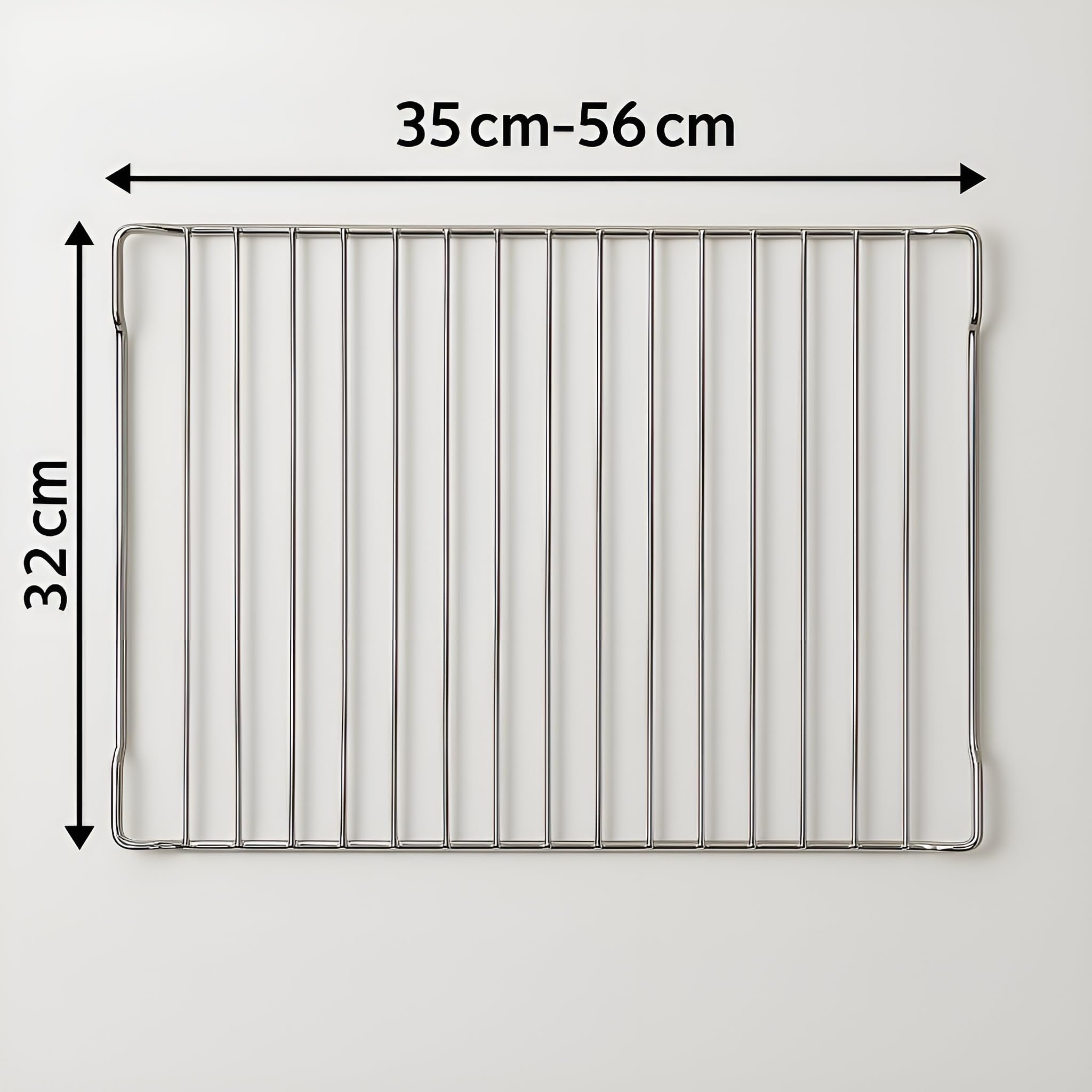 MIRTUX Rost für Backofen | Universelles Modell. Breite: 32 cm, Länge ausziehbar/verstellbar von 35 cm (Mindestmaß) bis 56 cm (Maximalmaß) | Ofengitter, Backofen Gitterrost, Verschiedene Größen