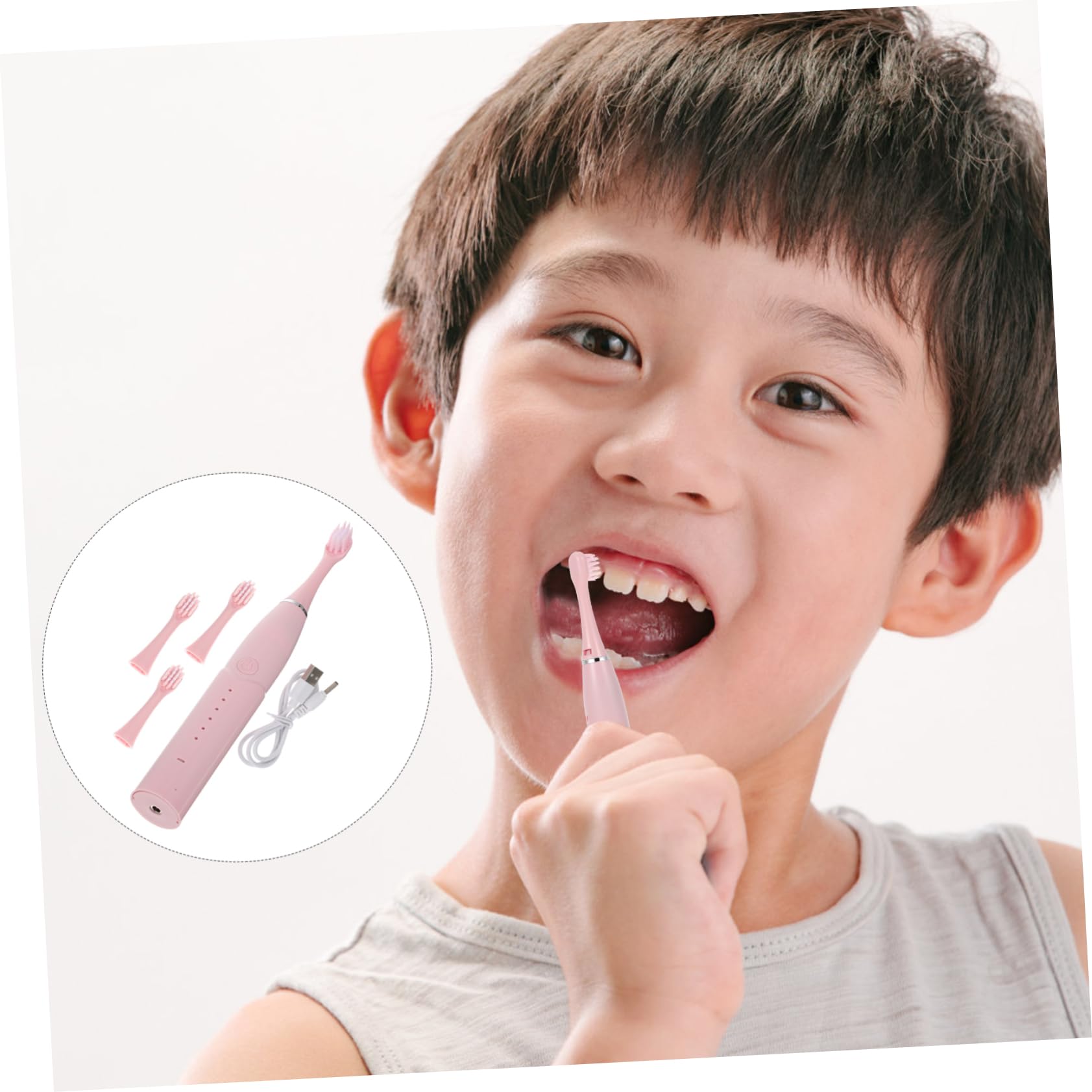 Gatuida 2sets Spazzolini Elettrici Per Ragazzo Ragazza Con Design Cartoon Spazzolino Ricaricabile e Portatile Per La Pulizia Completa Dei Denti Dei Piccoli