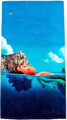 Jay Franco Disney Pixar Luca - Toalla flotante grande para baño/piscina/playa, toalla de algodón súper suave y absorbente, resistente a la