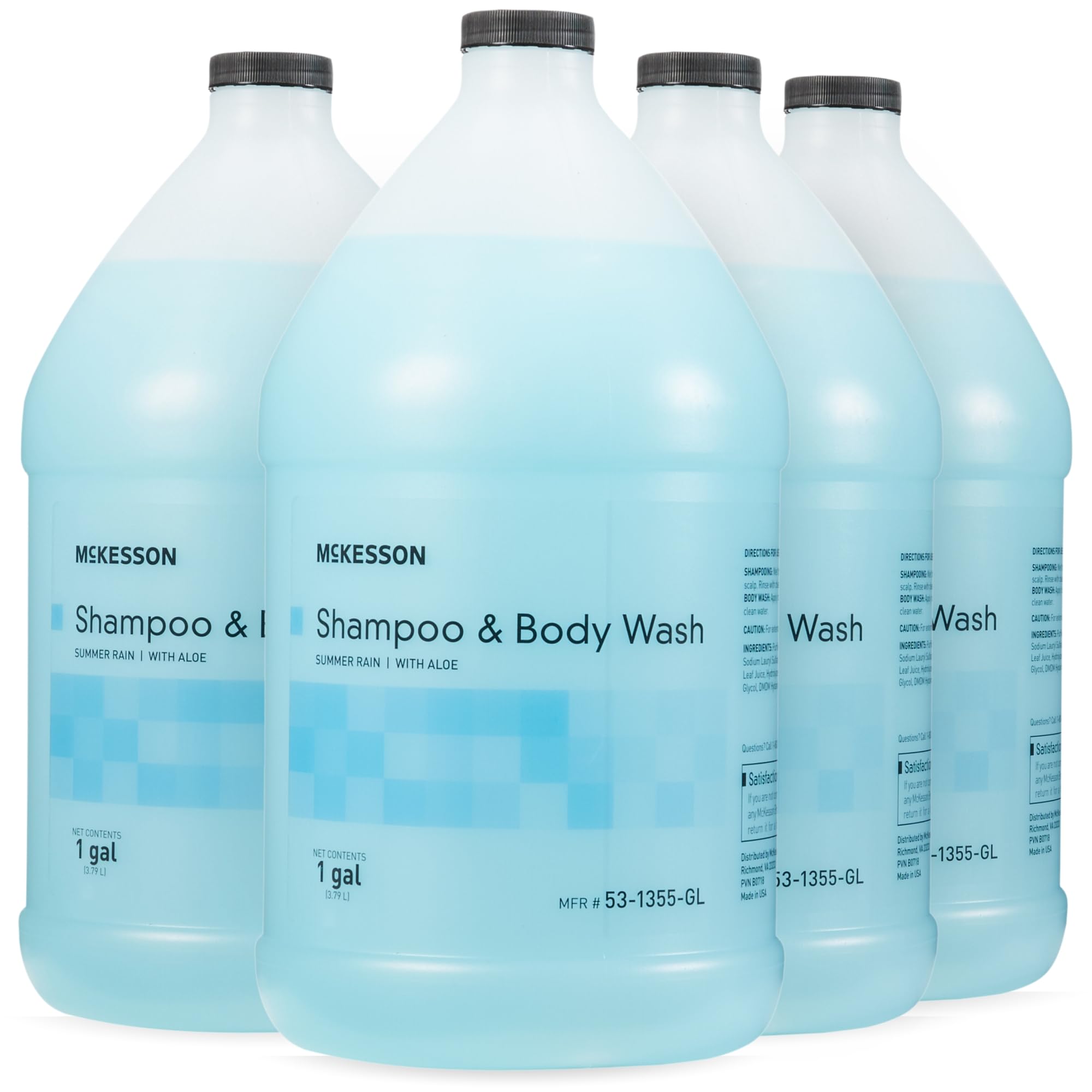 Sponsored Ad - McKesson Body Wash and Shampoo [4 Count] - 1  Gallon Bulk Refill Full Body Wash with Aloe, Summer Rain Scent - Sensitive Skin & Hair 2‑in‑1