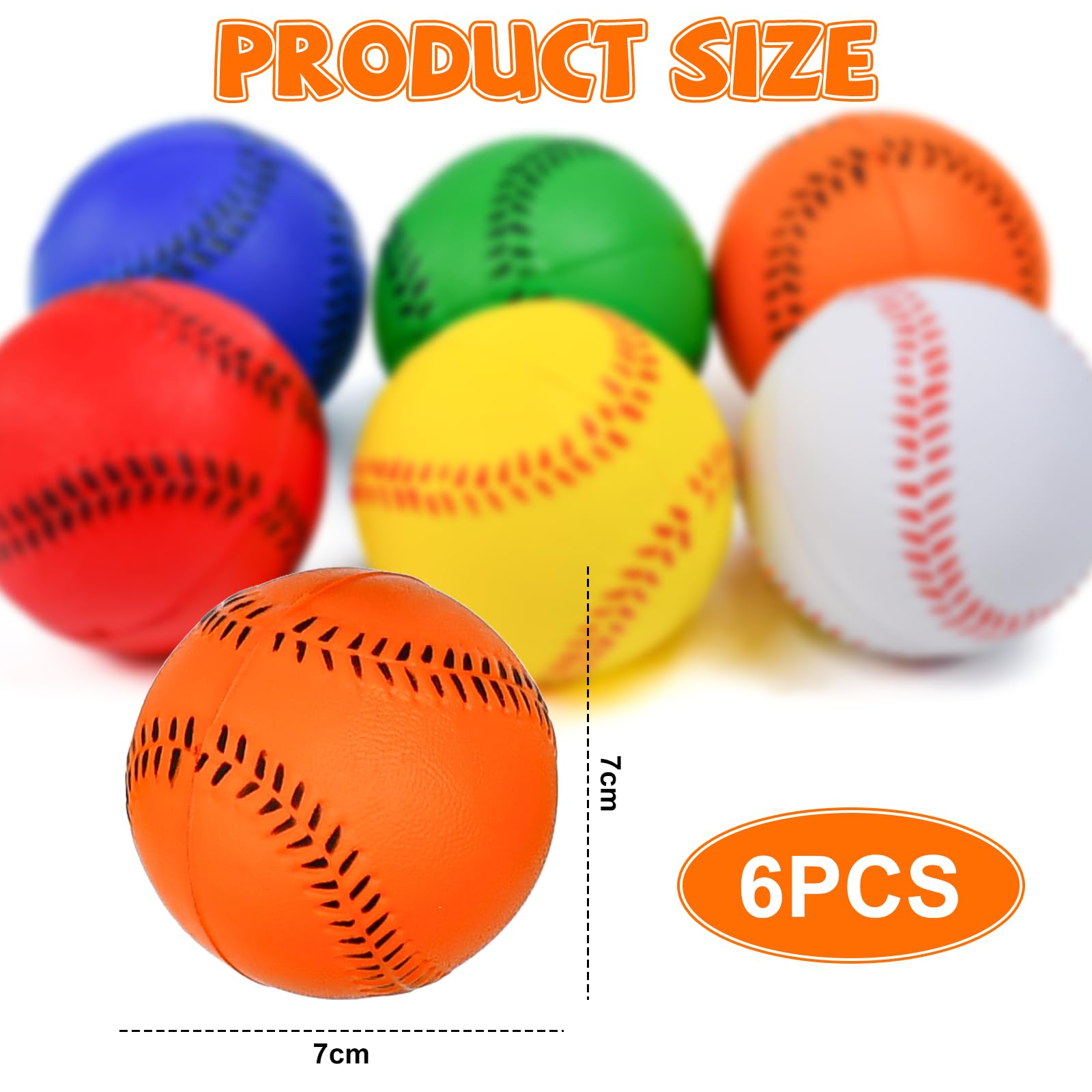 6 Bunte Softbälle Aus PU-Material - Baseball Set Für Indoor & Outdoor Sport