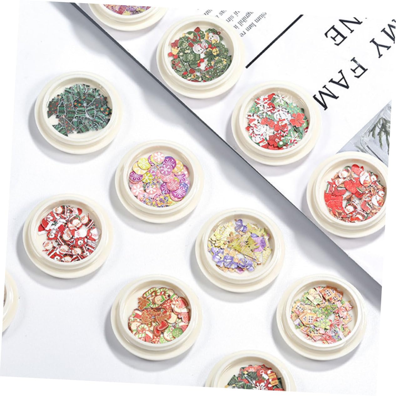 Ipetboom 2 Set Nail Art Paillettes Di Natale Adesivi Per Unghie Di Natale Fette Di Unghie Di Decalcomania Per ie Di Fiocchi Per ie Di Fette Di Nail 12 scatole*2