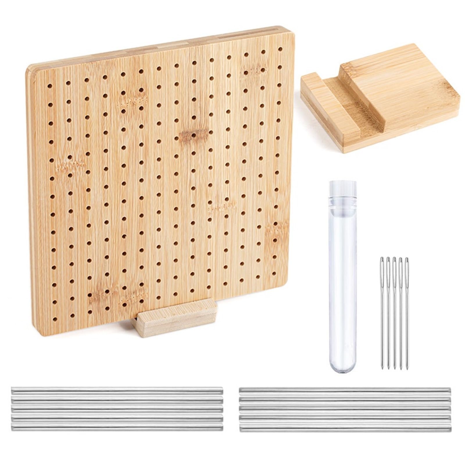 Lavagna per Macramè Kit for tavola di bloccaggio all'uncinetto in legno con perni in acciaio inossidabile for gli amanti della lavorazione a quadretti Granny(7.7 Inch)