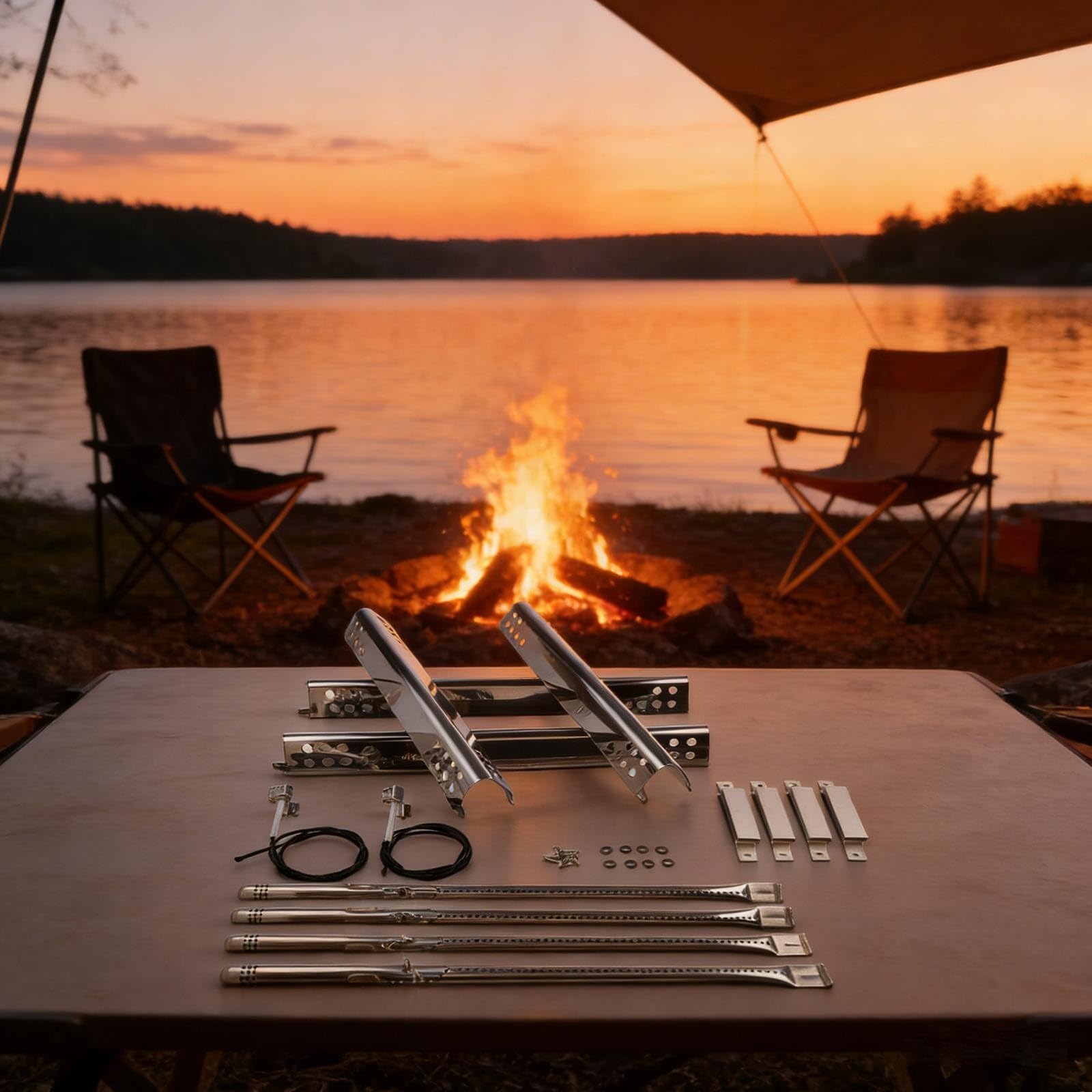 Set di piastre di calore e coperture per fiamma per barbecue a gas Charbroil Performance 2/4/5/6 bruciatori, scambiatori di calore di ricambio e piastre di protezione dell'accensione per modelli