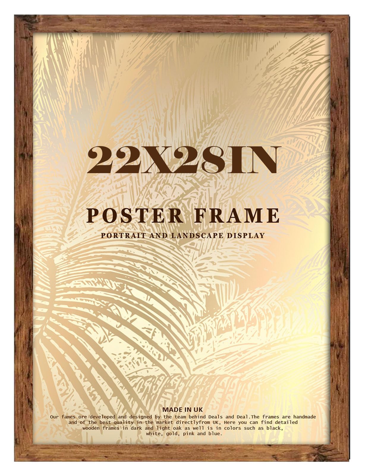 DEALS ON DEAL Premium Rustic Poster Frame 28x22 inches β Strong MDF Wood Frame 71.12x55.88 cm Picture Jigsaw Puzzle Frame with Shatter-Proof Acrylic Front, Home & Office Wall DΓ©cor