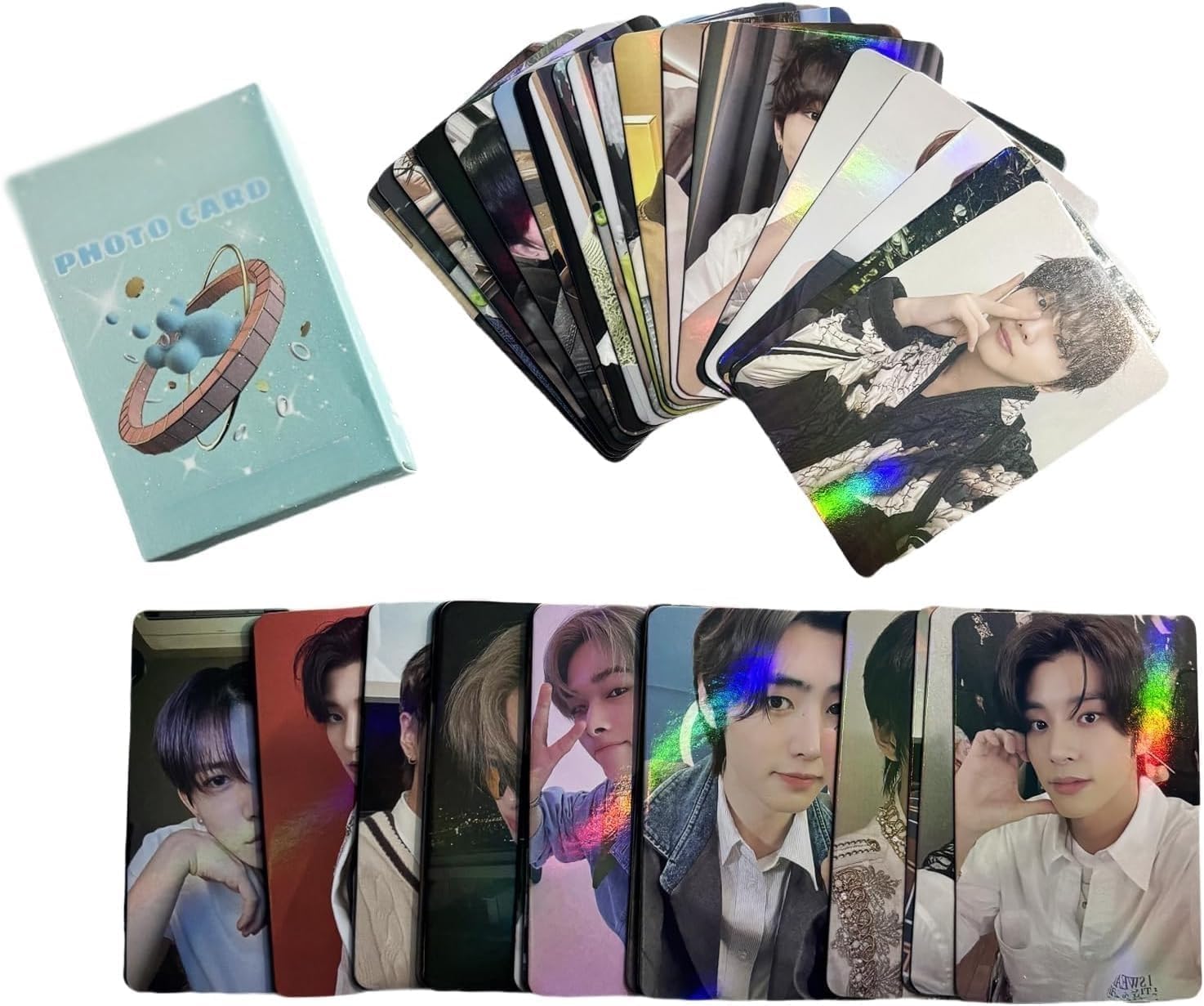 Yuto kpop Laser Photocard 55pcs Laser Card Kpop LOMO Cards Kpop Album Card lase message Postcard Gift for Fans Daugher