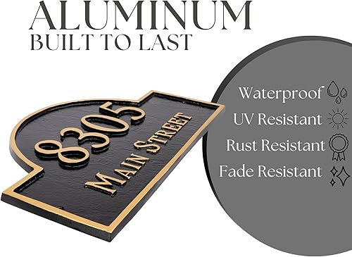 Miniatura 3 de Montague Metal Products - Placa de césped personalizada con dirección de dos líneas Arch Serif Economy - Placa para exteriores con dos estacas de