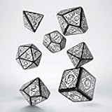 Celtic 3D Revised Black & White Dice Set