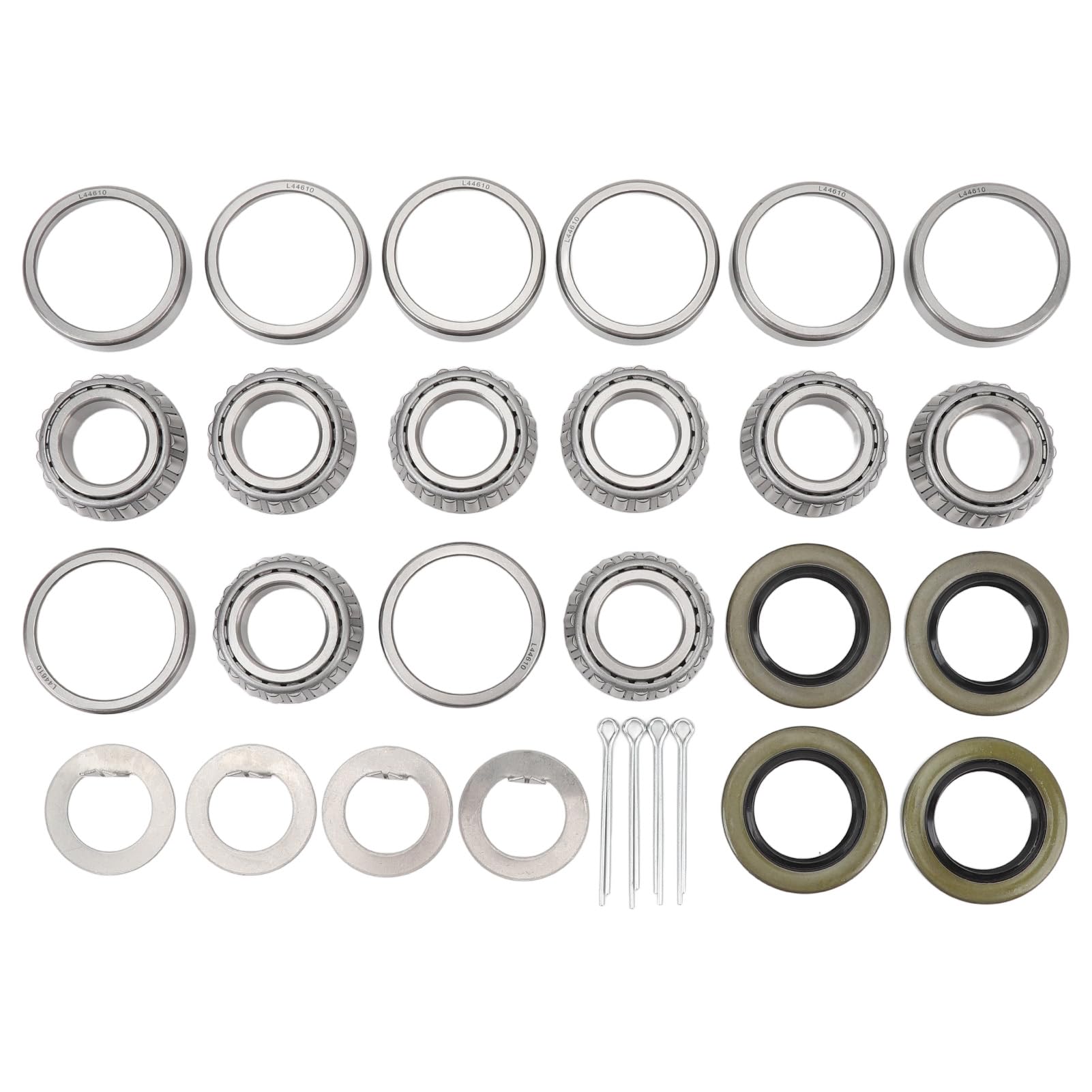 Acouto 4 PC Cuscinetti per della Ruota tra Ruota Kit Lega in Acciaio L44643 Cuscinetti Esterni Interni con Grasso Esterno per 1 Pollice 2000? 2200 Libbre Axle di Usura di