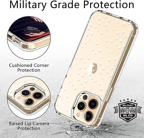 Miniatura 9 de ICEDIO Funda para iPhone 13 Pro Max con protector de pantalla, ajuste delgado, transparente, con diseños de moda para niñas y mujeres, funda