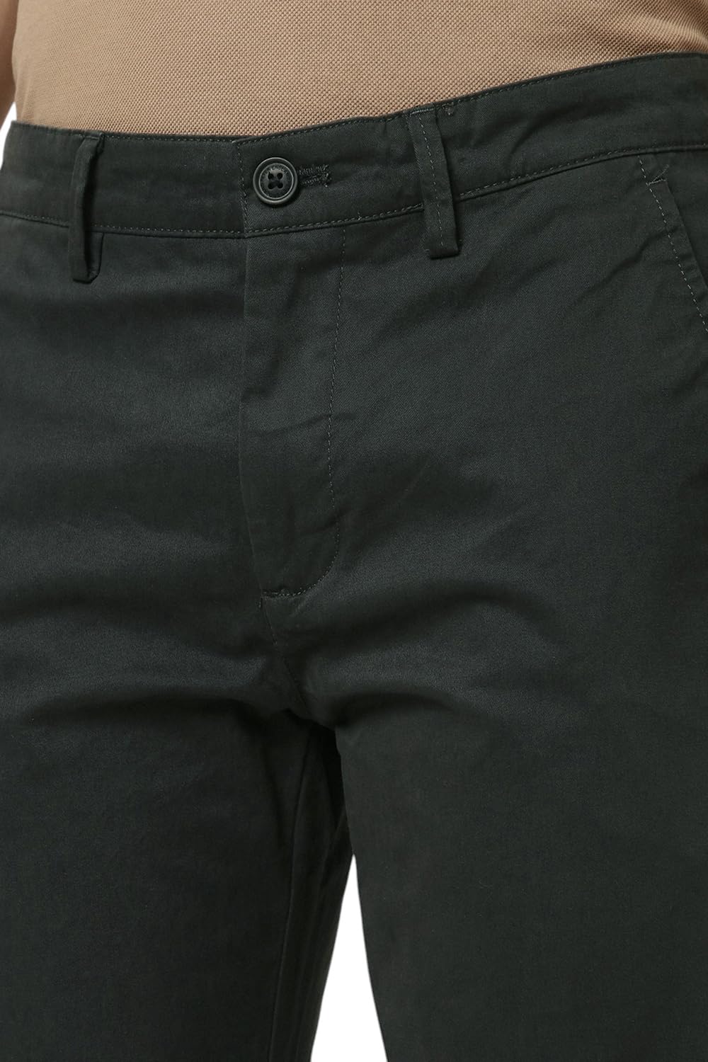 Peter England Men's Mid Rise Slim Casual Pants (PCTFSSSBG91434_Black - Image 4 thumbnail