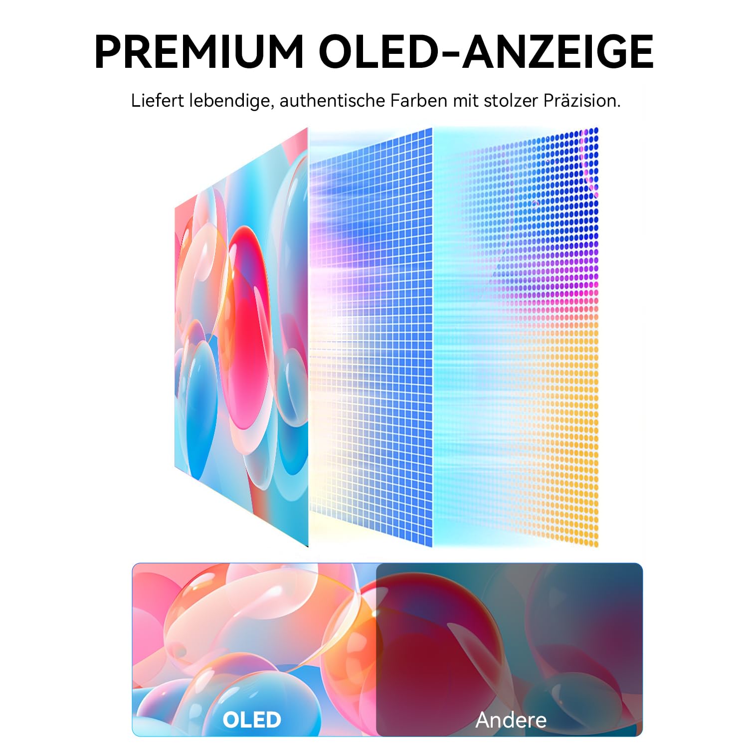 10,5 Zoll OLED Tragbarer Touch Monitor 2,5K, mobiler Zweitbildschirm mit USB-C & Mini-HDMI für Laptop, Switch, PS5, Xbox