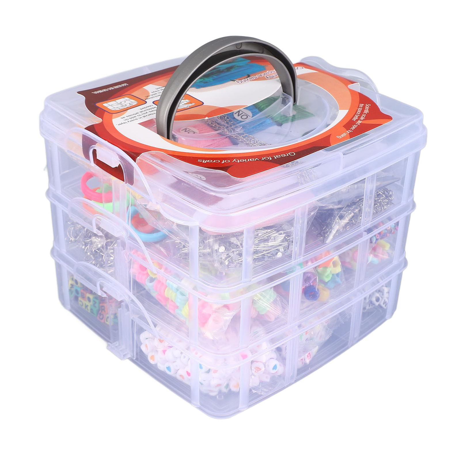 Fictory Kit de fabricación de pulseras 3352 cuentas, estilos surtidos, colores ricos, empaquetado en caja, divertidos suministros de joyería para familiares, niños, principiantes