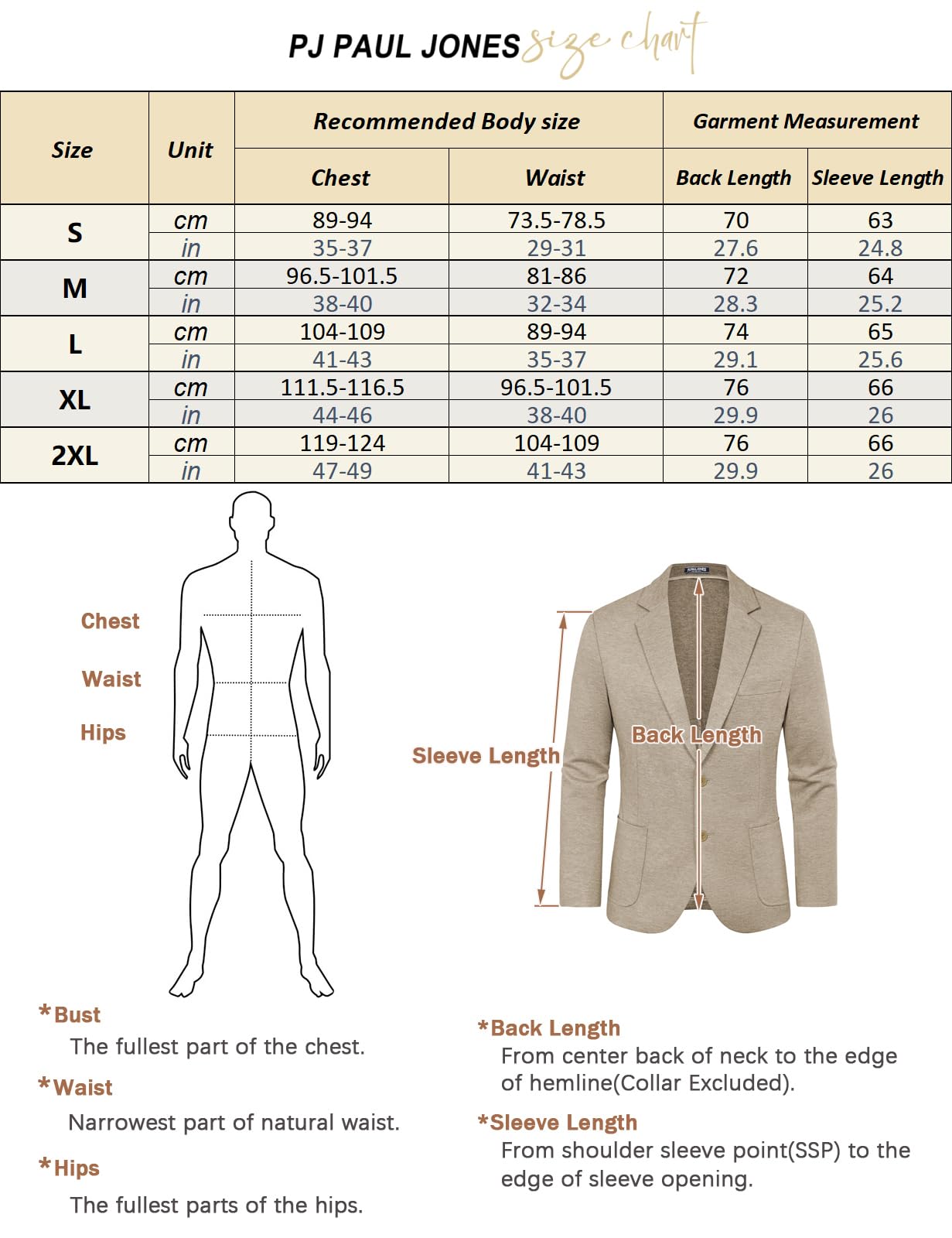 PJ Paul Jones Giacca Sportiva da Uomo, Casual, a Maglia, con Due Bottoni, Leggera, Sfoderata, L