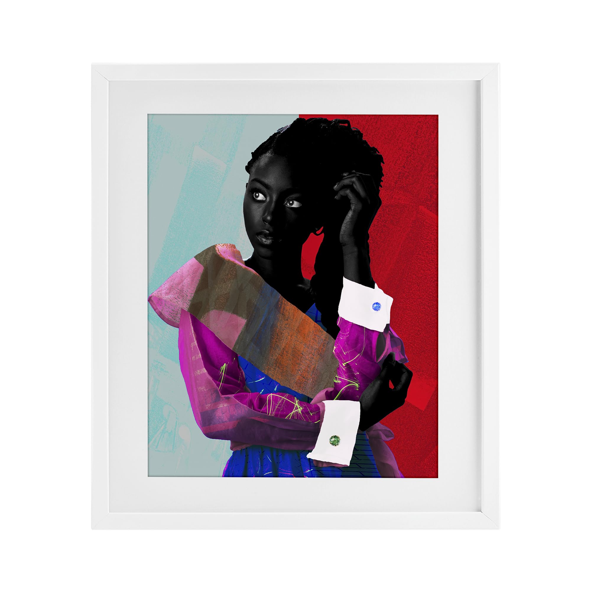 New York Fashion Portrait, 17 x 21 Inch Framed Print Under Glass