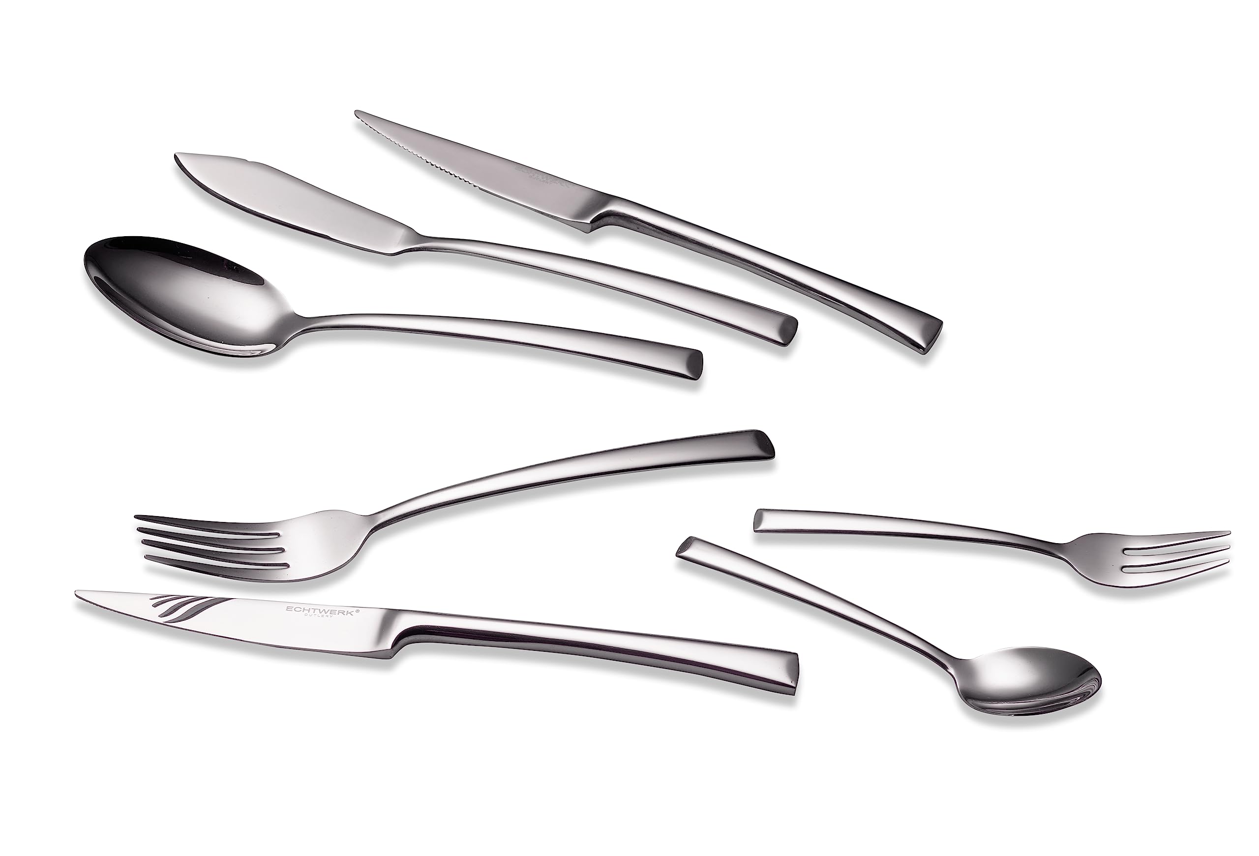 ECHTWERK EW-BS-0520 Avelino-Cubertería para hasta 6 Personas, 42 Piezas, Acero Inoxidable, Plata, 24.5 x 34.5 x 6.5 cm