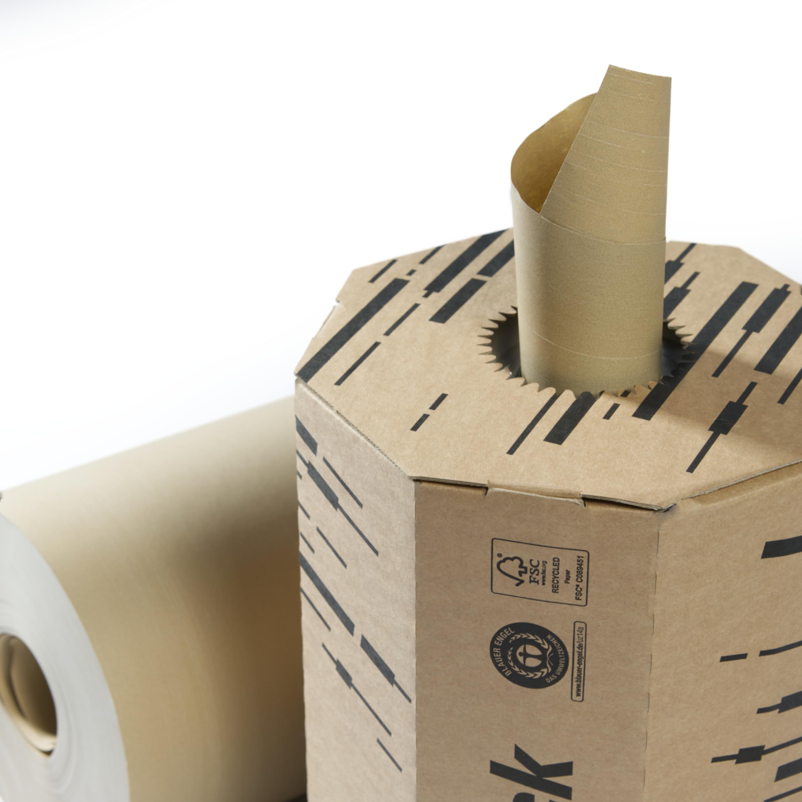 LEIPA Pull 'n' Pack Refill | 2 Rollen à 350m (700m) | Braun | Nachfüllrollen ohne Spender, passend für alle Systeme | Blauer Engel | 100% Recyclingpapier