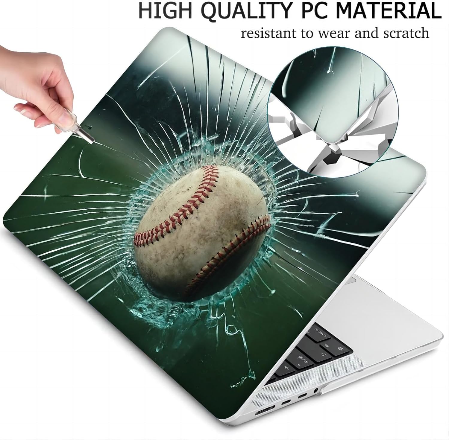 Compatible with MacBook Neo 13-inch, Hard Shell Case with Keyboard Cover and Screen Protector (A3404 A18 Pro chip, 2026 Release) - Baseballs MC23592