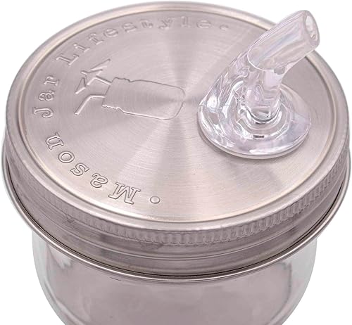 Miniatura 4 de Tapa de boquilla de licor de acero inoxidable para tarros Mason (boca ancha)