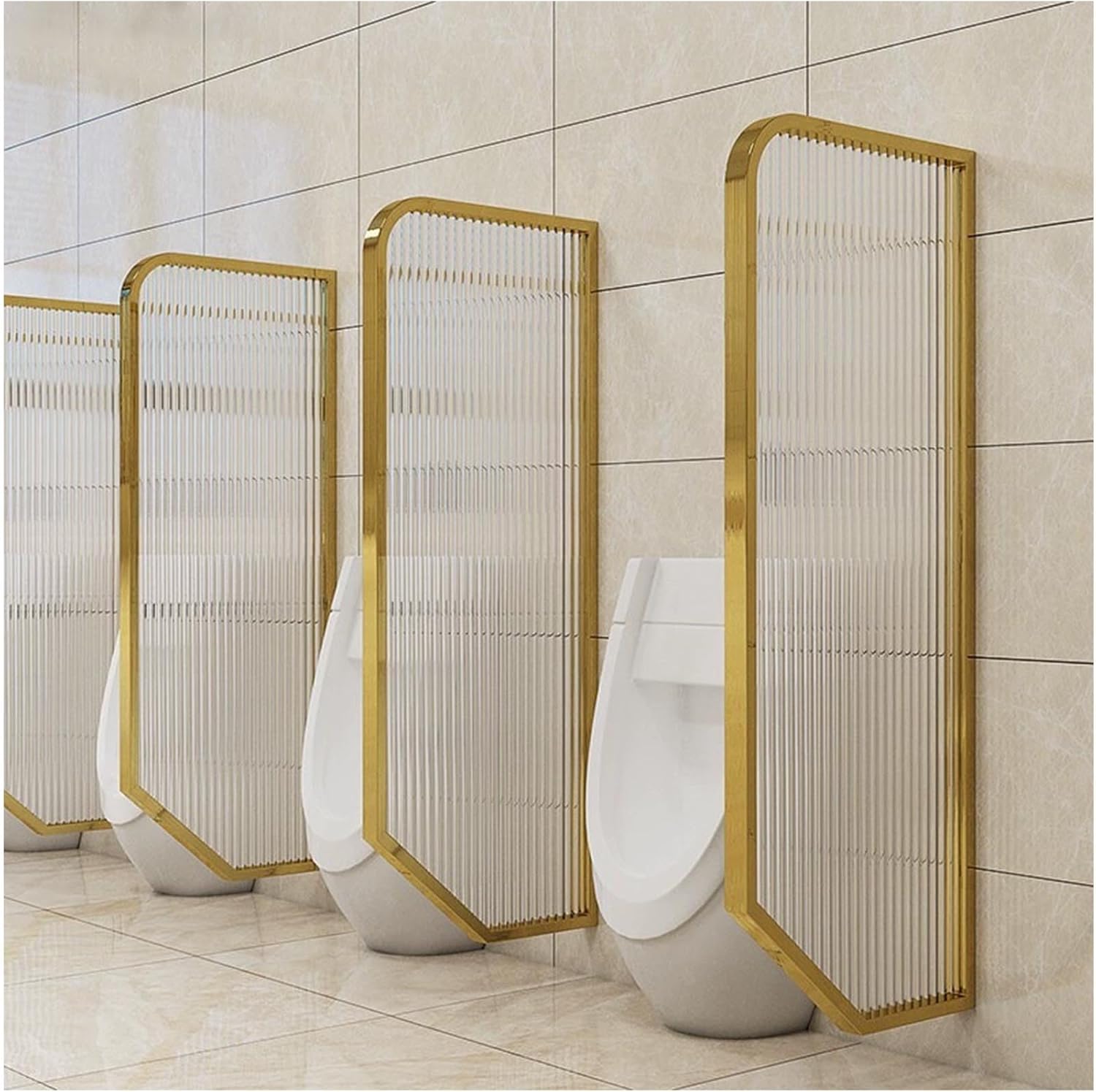 ベスト 小便器プライバシースクリーン、男性用小便器プライバシースクリーンバッフル強化ガラス付き、壁