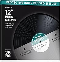 Vista 1 de EVEO 25 fundas interiores de vinilo para discos de vinilo – Papel de arroz antiestático LP para discos de 12 pulgadas – Fundas de disco interiores