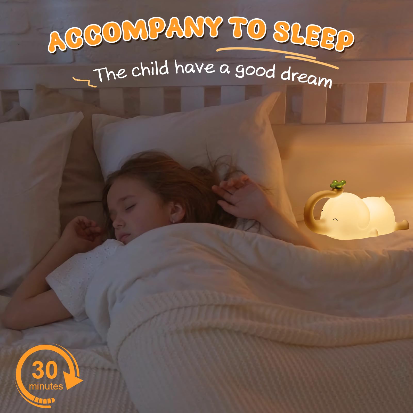 Luce Notturna Bambini, Silicone Lampada da Comodino Neonato Con Funzione Timer, Luce Notturna Bambini Ricaricabile, Lampada Notturna Touch, Luce Notturna per Regalo Neonato Ragazza Ragazzo