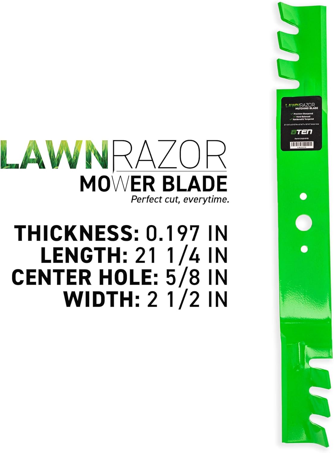 8TEN LawnRAZOR Mower Blade Set for MTD Cub Cadet LT1042 42 inch Decks 759-3830 742-3033 742-04101 759-04081 (Toothed)
