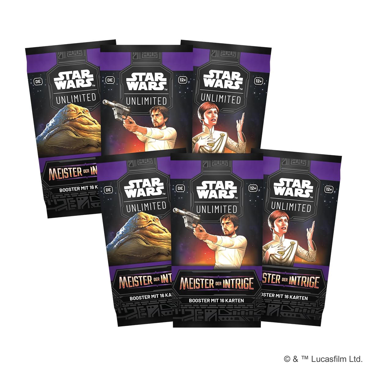 Asmodee - FFG - Star Wars: Unlimited Trading Card Game - Mistrz Intrygi - Pre Release Box (6 Booster Packs) - TCG dla dzieci i dorosłych, w wieku 12+, 2+ graczy, 20 minut, niemiecki